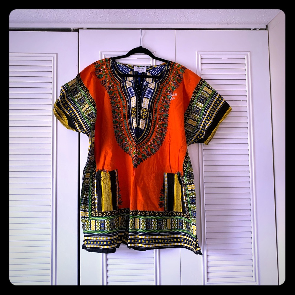 ***UNISEX ORANGE AFRICAN DASHIKI***